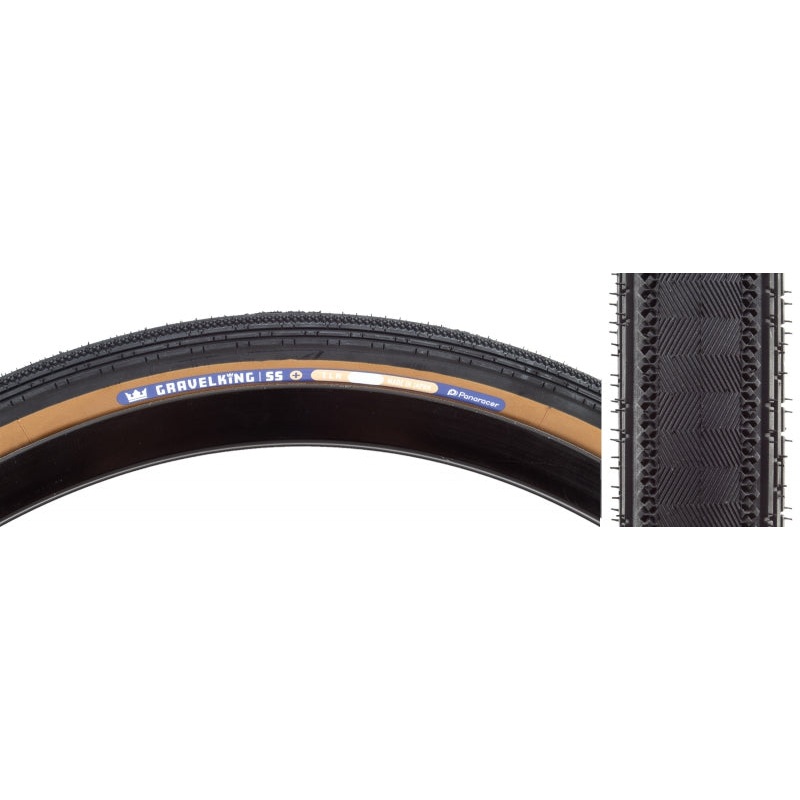 Panaracer GravelKing SS Plus Tire – 700 x 28 Clincher Folding Black/Brown