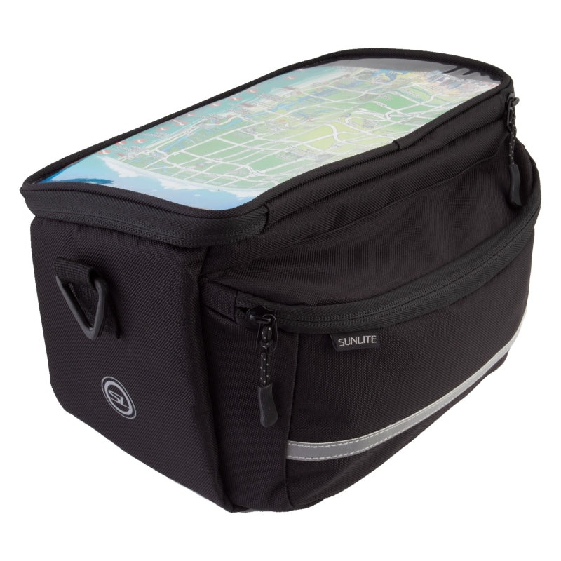 Sunlite Handlebar Map Bag Quick Release 9.8×5.5×7.1` 350 c.i. Black