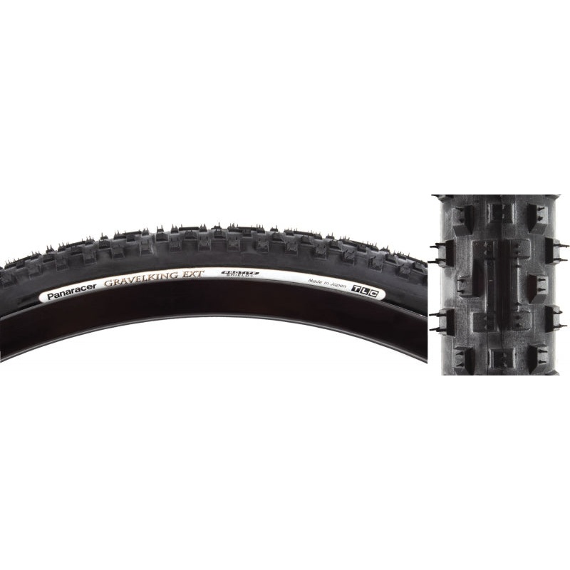 Panaracer GravelKing EXT Tire – 700 x 38 Tubeless Folding Black/Black
