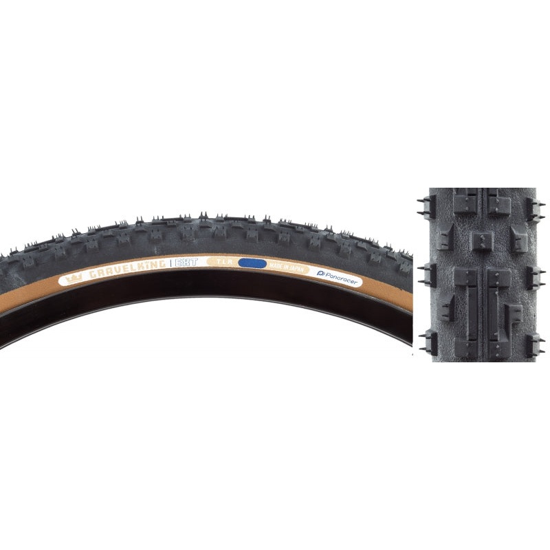 Panaracer GravelKing EXT Tire – 700 x 38 Tubeless Folding Black/Brown