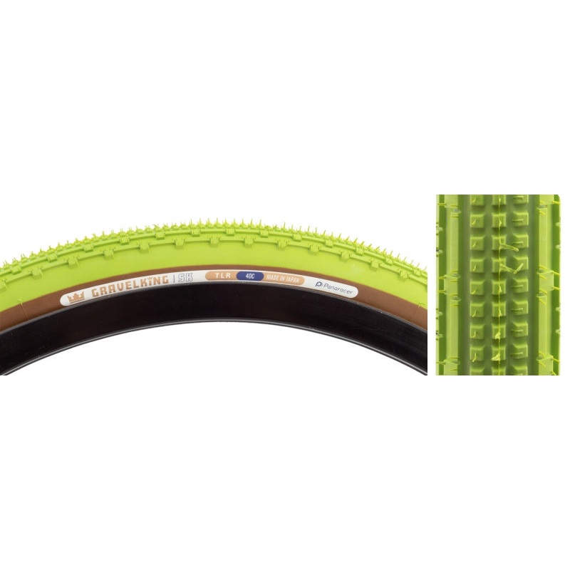Panaracer GravelKing SK Tire – 700 x 45 Tubeless Folding Matcha/Brown