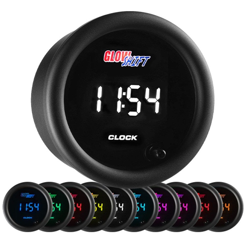 GlowShift Gauges 10 Color Digital LCD Clock Gauge