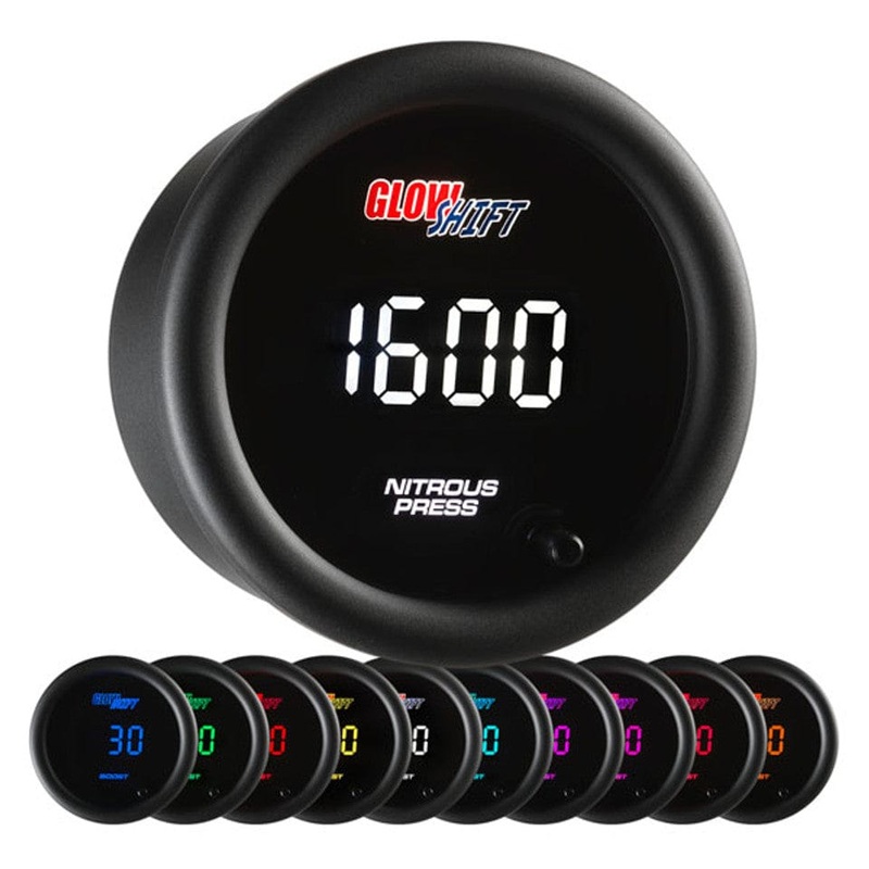 GlowShift Gauges 10 Color Digital Nitrous Pressure Gauge