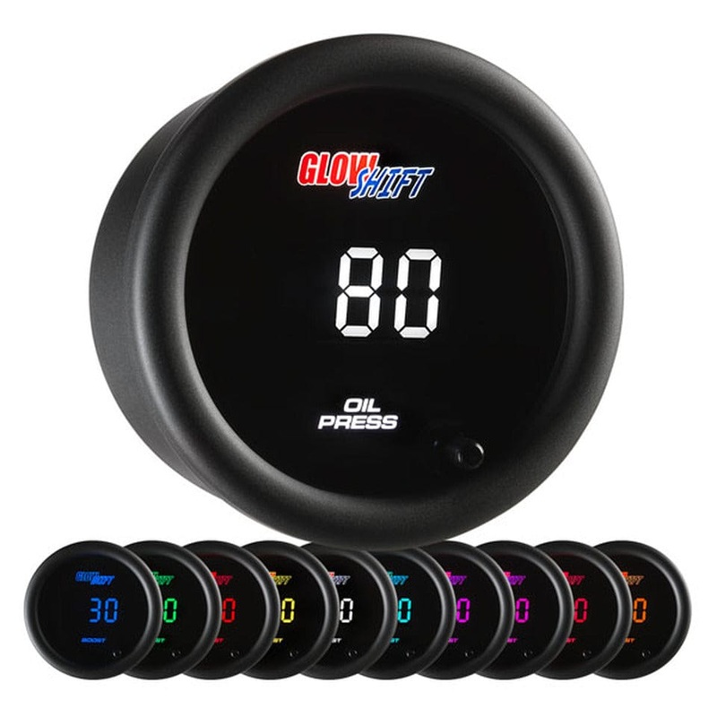 GlowShift Gauges 10 Color Digital Oil Pressure Gauge