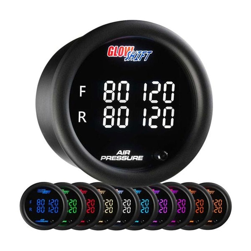 GlowShift Gauges 10 Color Digital Quad Air Pressure Gauge