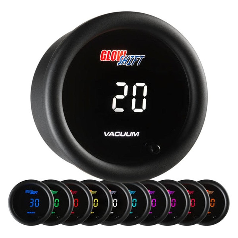 GlowShift Gauges 10 Color Digital Vacuum Gauge
