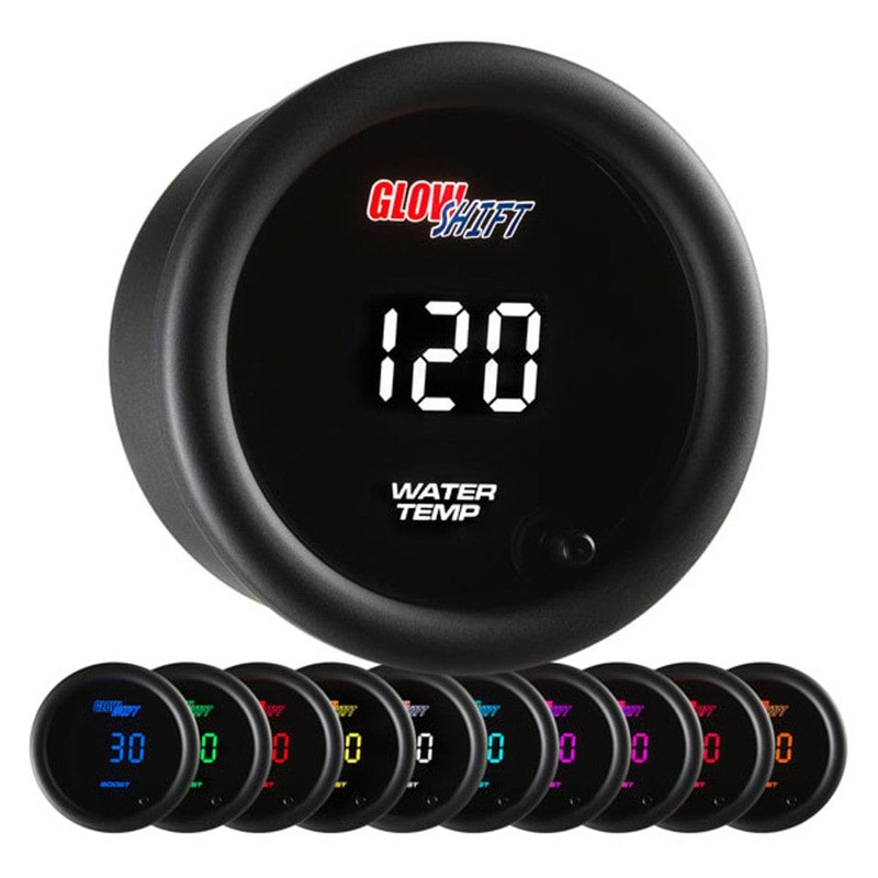 GlowShift Gauges 10 Color Digital Water Temperature Gauge