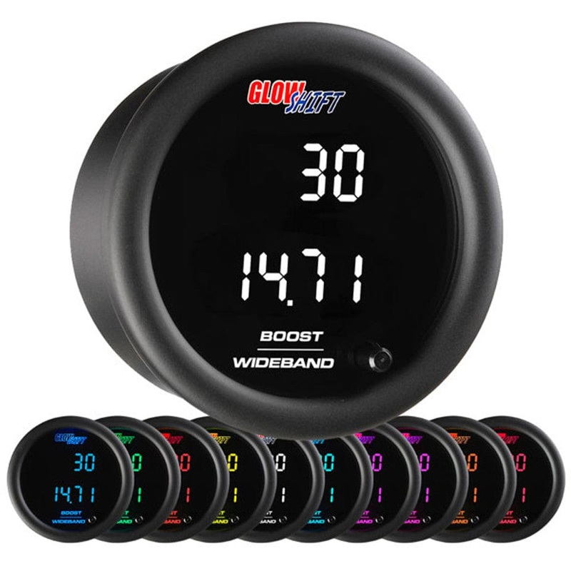 GlowShift Gauges 10 Color Dual Digital Boost & Wideband Gauge