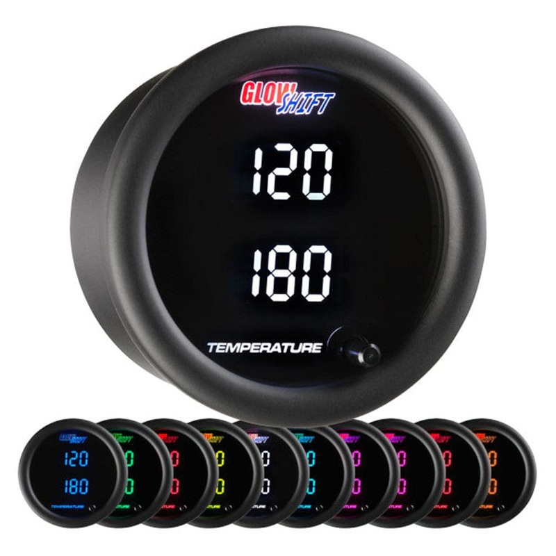 GlowShift Gauges 10 Color Dual Digital Temperature Gauge