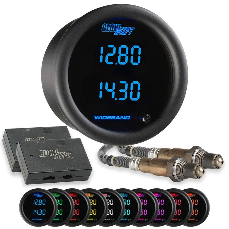 GlowShift Gauges 10 Color Dual Digital Wideband Air/Fuel Ratio Gauge