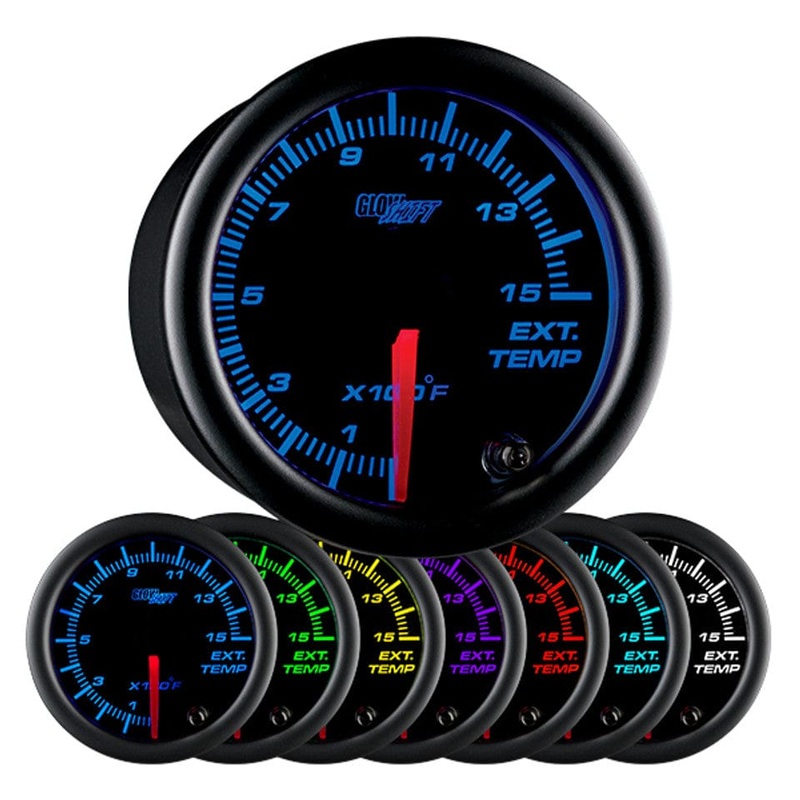 GlowShift Gauges Black 7 Color 1500 F Exhaust Gas Temperature Gauge