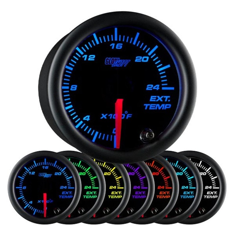 GlowShift Gauges Black 7 Color 2400 F Exhaust Gas Temperature Gauge