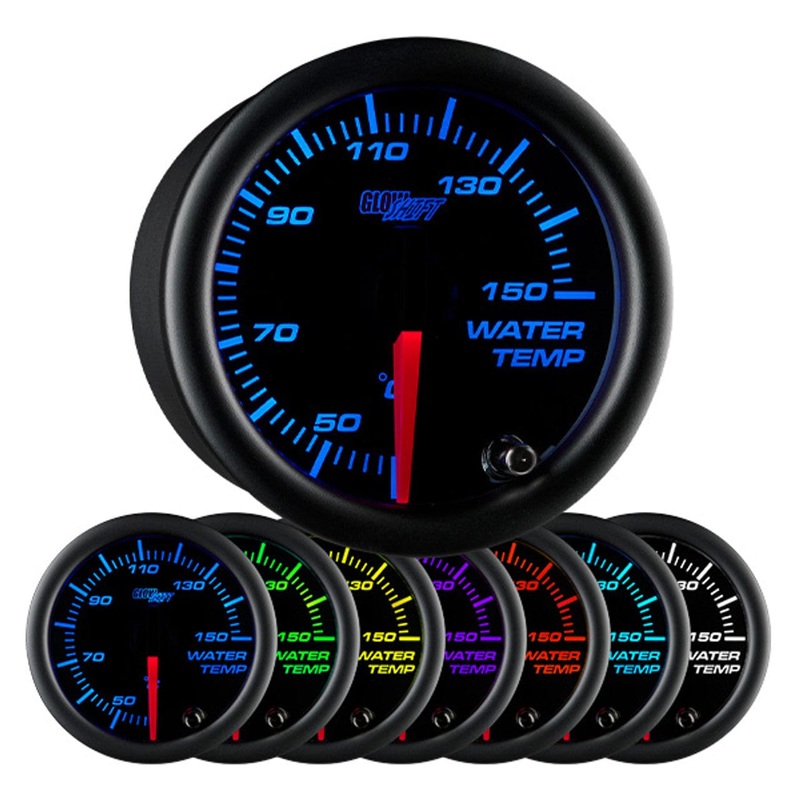 GlowShift Gauges Black 7 Color Celsius Water Temperature Gauge