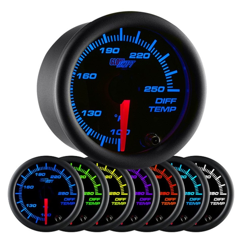 GlowShift Gauges Black 7 Color Differential Temperature Gauge