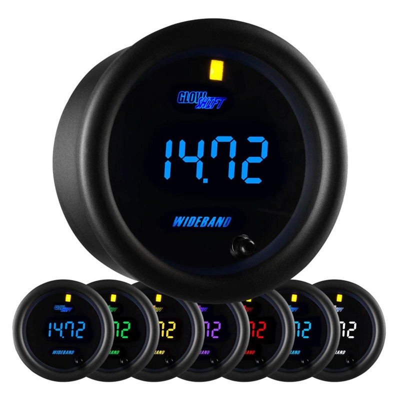 GlowShift Gauges Black 7 Color Digital Wideband Air/Fuel Ratio Gauge