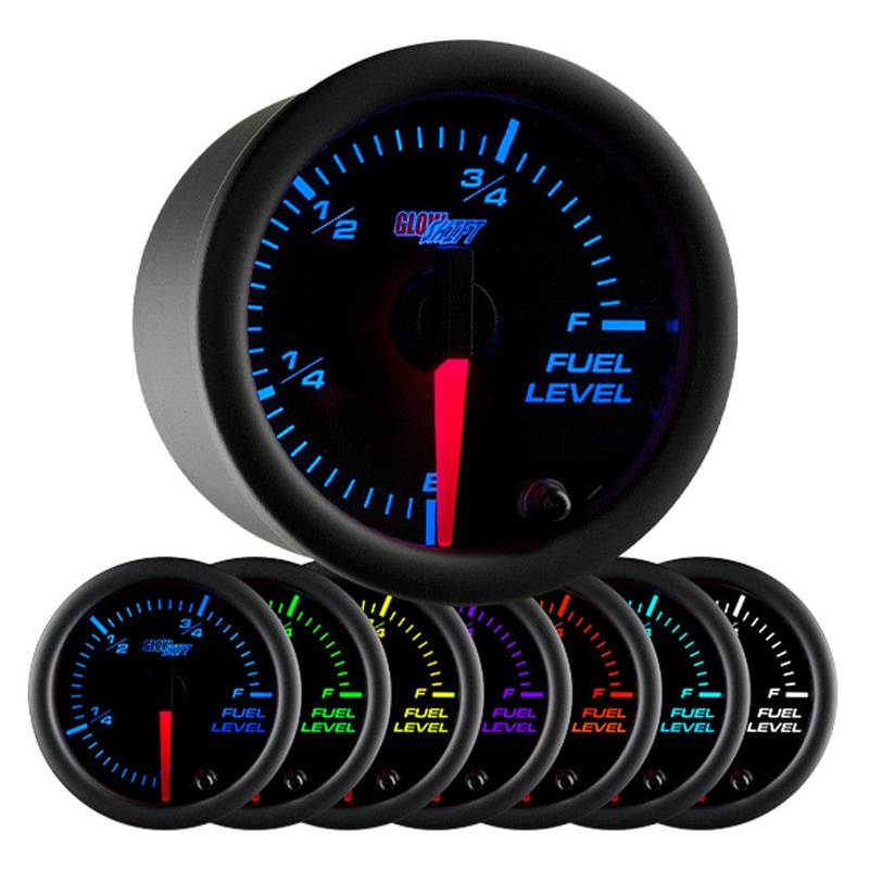 GlowShift Gauges Black 7 Color Fuel Level Gauge