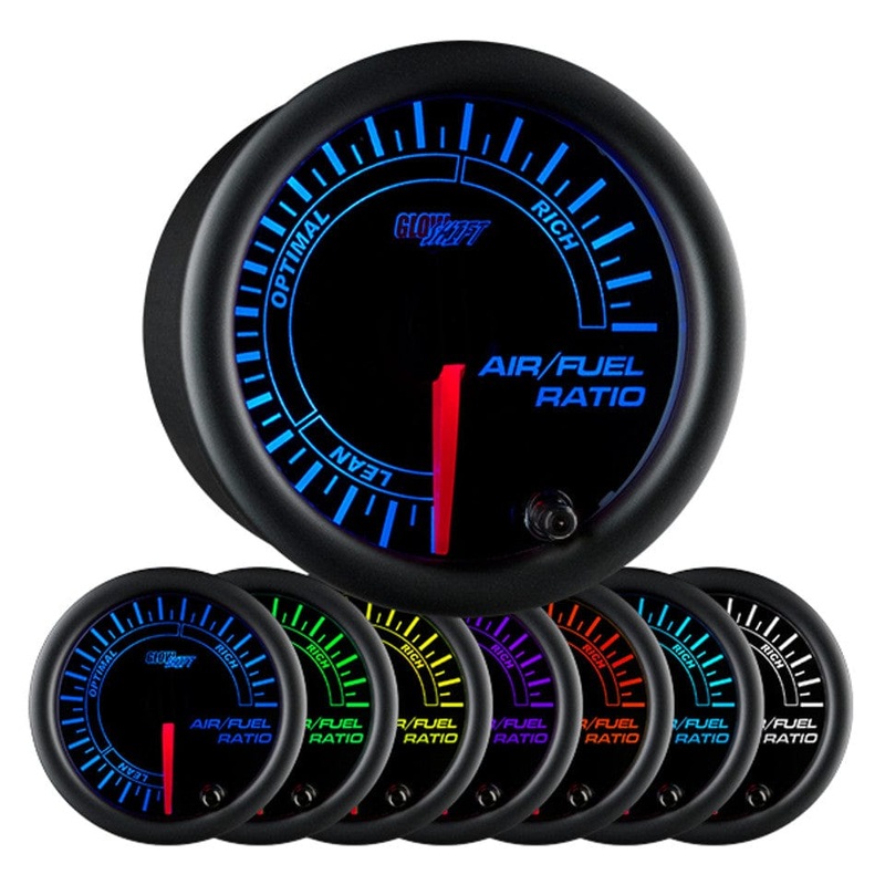GlowShift Gauges Black 7 Color Narrowband Air/Fuel Ratio Gauge