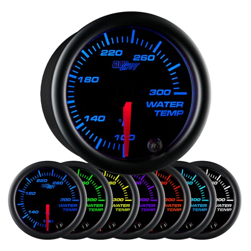 GlowShift Gauges Black 7 Color Water Temperature Gauge