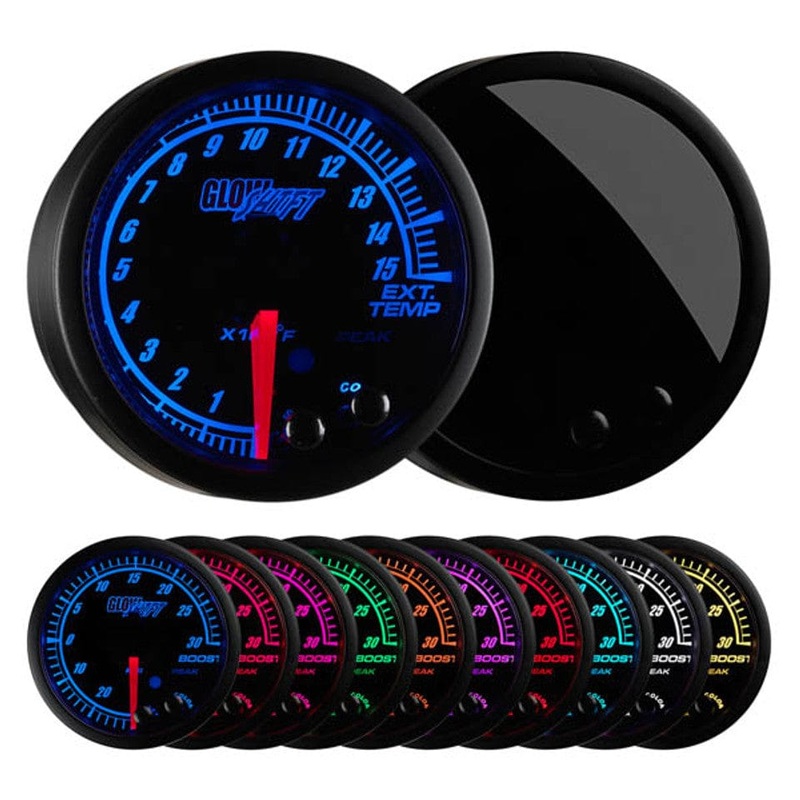 GlowShift Gauges Elite 10 Color 1500 F Exhaust Gas Temperature Gauge