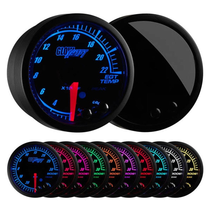 GlowShift Gauges Elite 10 Color 2200 F Exhaust Gas Temperature Gauge