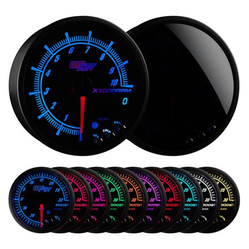 GlowShift Gauges Elite 10 Color 3-3/4″ In-Dash Tachometer Gauge
