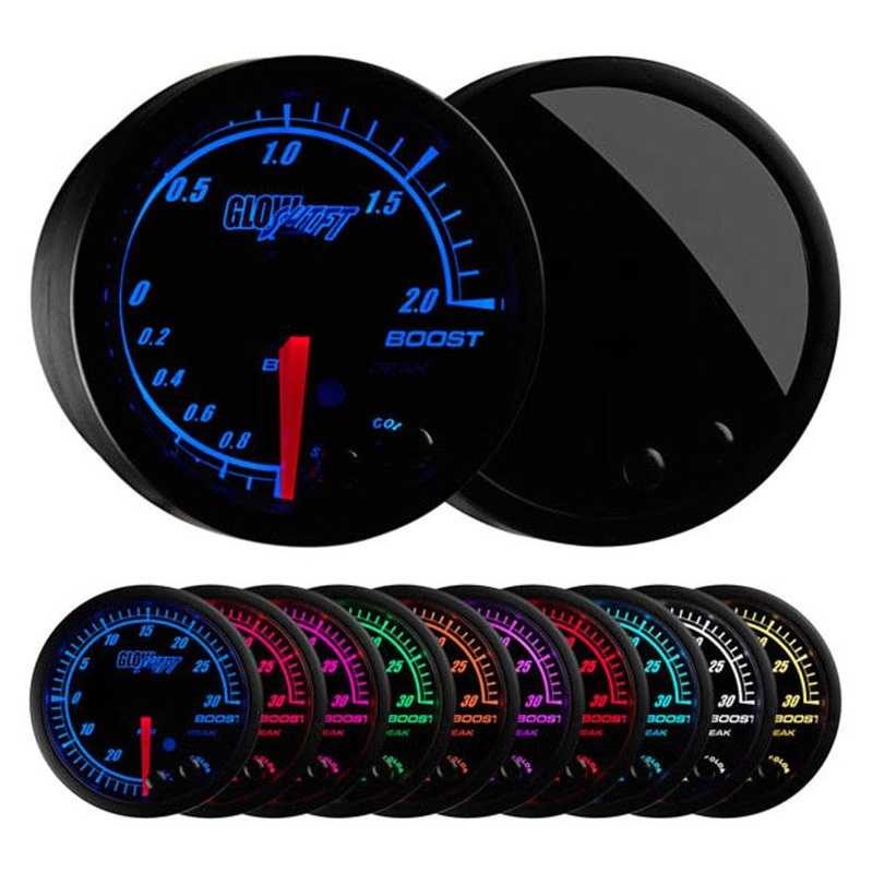 GlowShift Gauges Elite 10 Color BAR Boost/Vacuum Gauge
