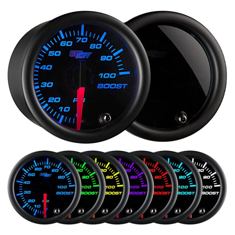 GlowShift Gauges Tinted 7 Color 100 PSI Boost Gauge