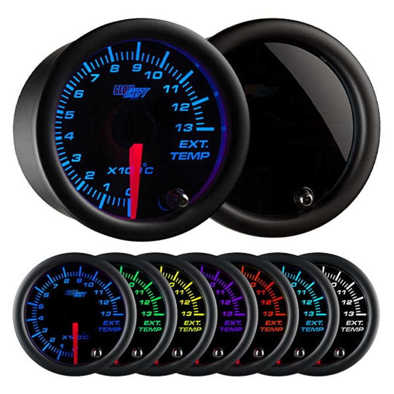 GlowShift Gauges Tinted 7 Color 1300 C Exhaust Gas Temperature Gauge