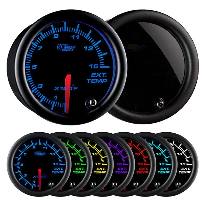 GlowShift Gauges Tinted 7 Color 1500 F Exhaust Gas Temperature Gauge