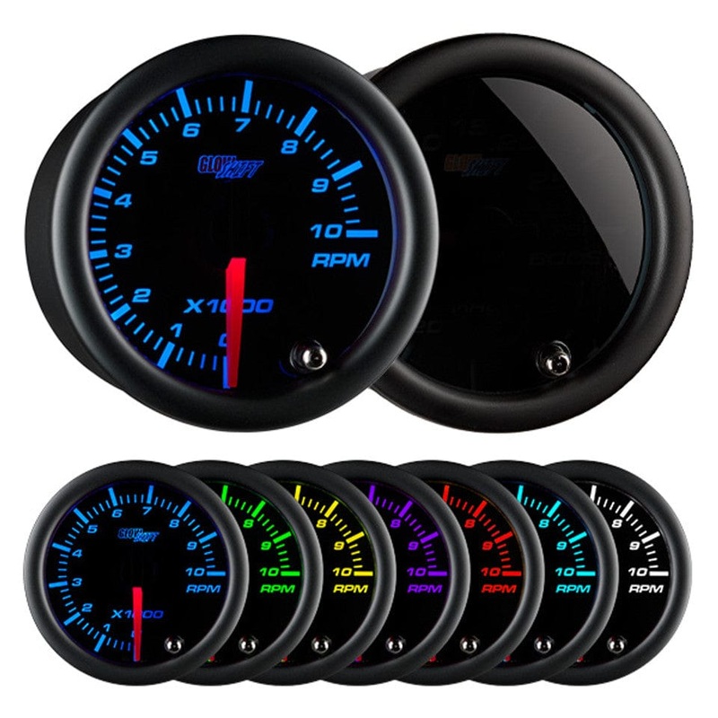 GlowShift Gauges Tinted 7 Color 2″ Tachometer Gauge