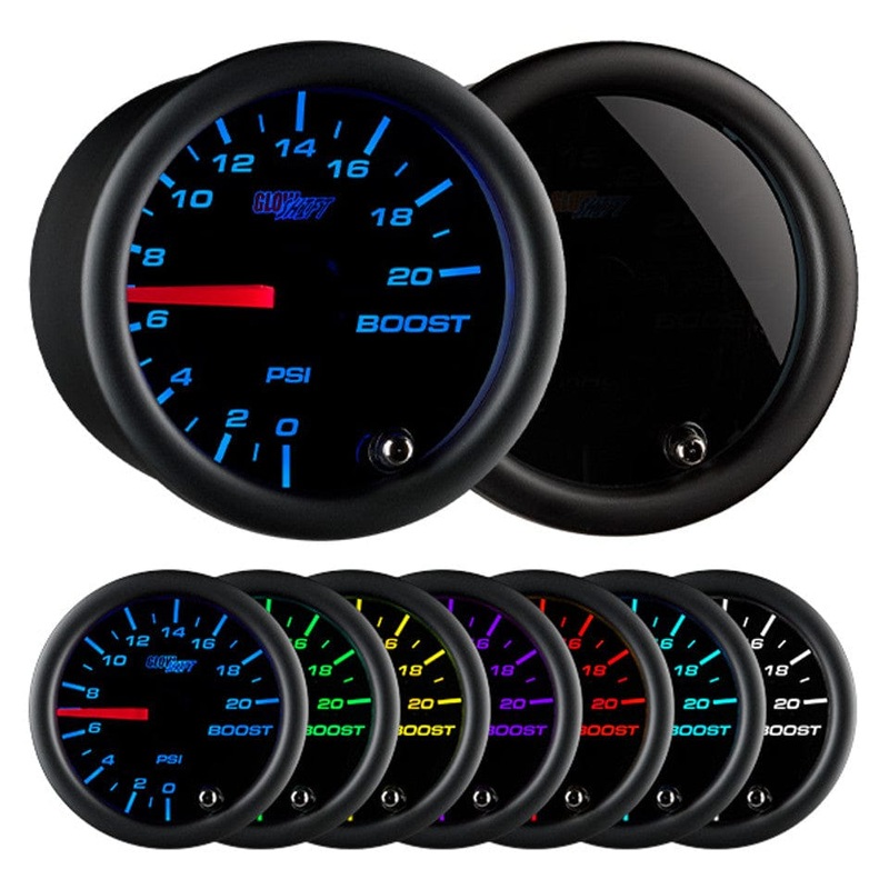 GlowShift Gauges Tinted 7 Color 20 PSI Boost Gauge