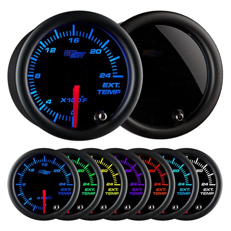 GlowShift Gauges Tinted 7 Color 2400 F Exhaust Gas Temperature Gauge