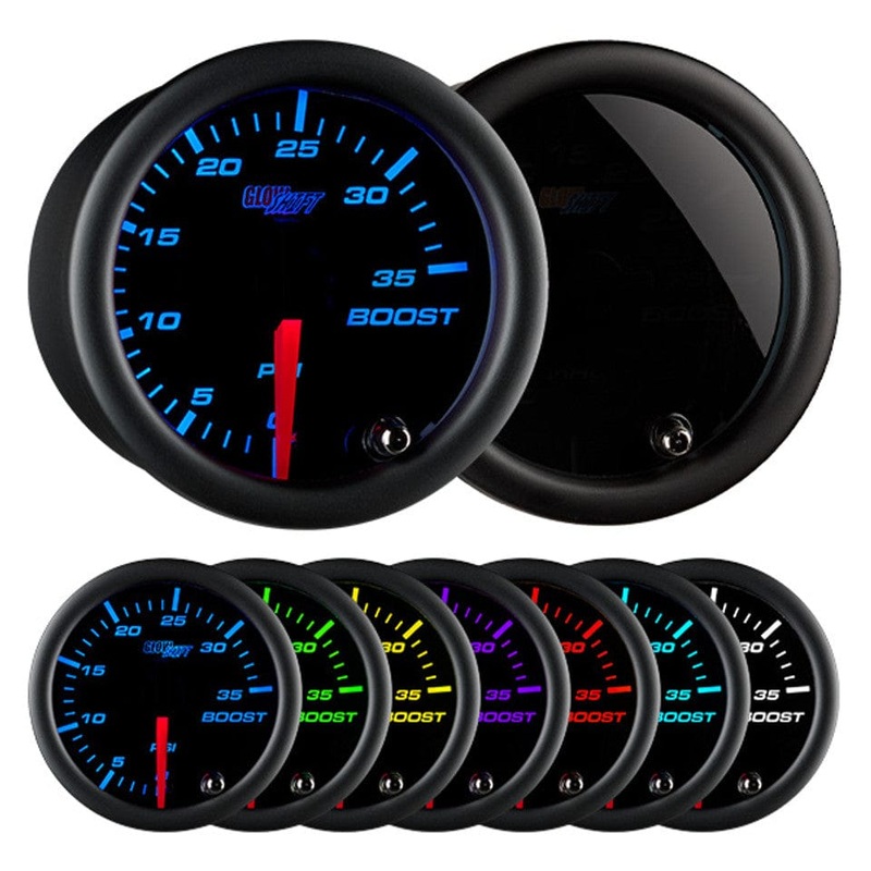 GlowShift Gauges Tinted 7 Color 35 PSI Boost Gauge