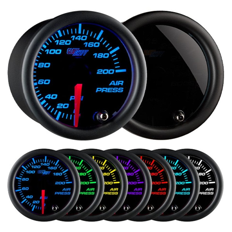 GlowShift Gauges Tinted 7 Color Air Pressure Gauge