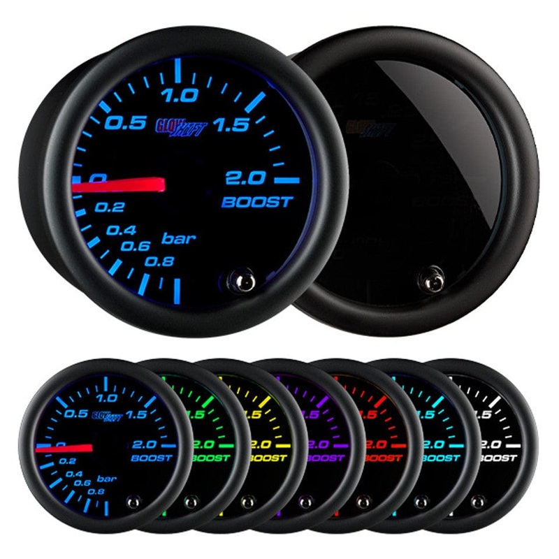 GlowShift Gauges Tinted 7 Color BAR Boost Gauge