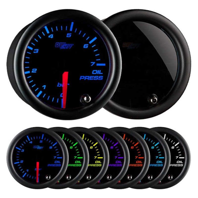 GlowShift Gauges Tinted 7 Color BAR Oil Pressure Gauge