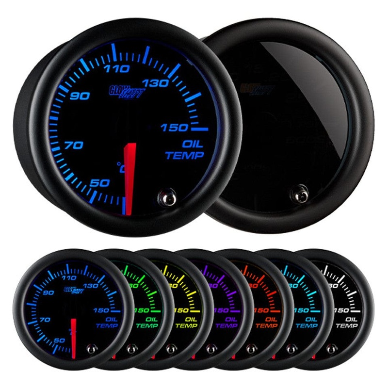 GlowShift Gauges Tinted 7 Color Celsius Oil Temperature Gauge