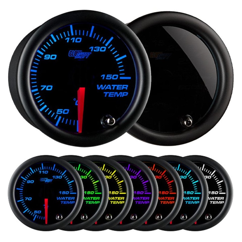 GlowShift Gauges Tinted 7 Color Celsius Water Temperature Gauge