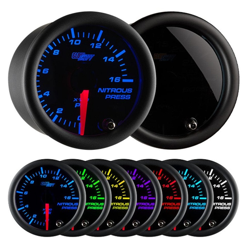GlowShift Gauges Tinted 7 Color Nitrous Pressure Gauge