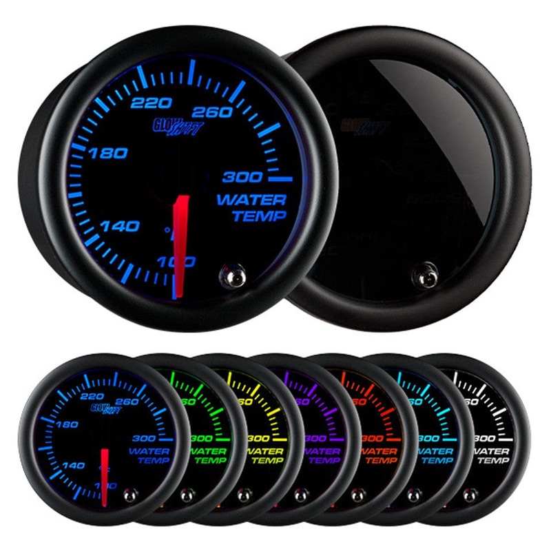GlowShift Gauges Tinted 7 Color Water Temperature Gauge