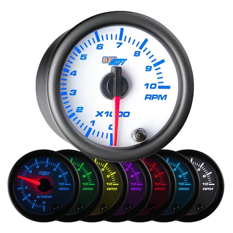 GlowShift Gauges White 7 Color 2″ Tachometer Gauge