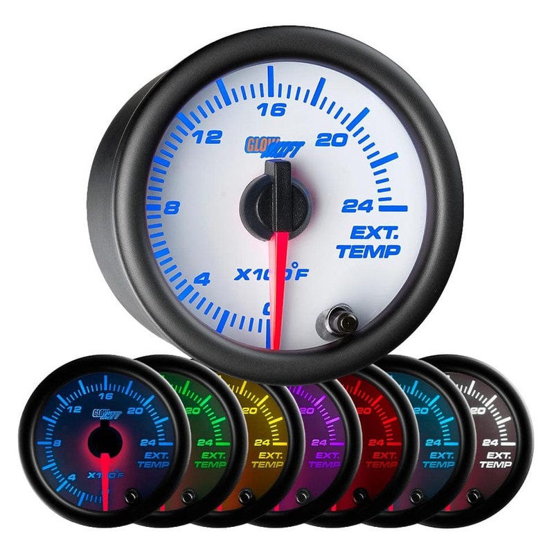GlowShift Gauges White 7 Color 2400 F Exhaust Gas Temperature Gauge