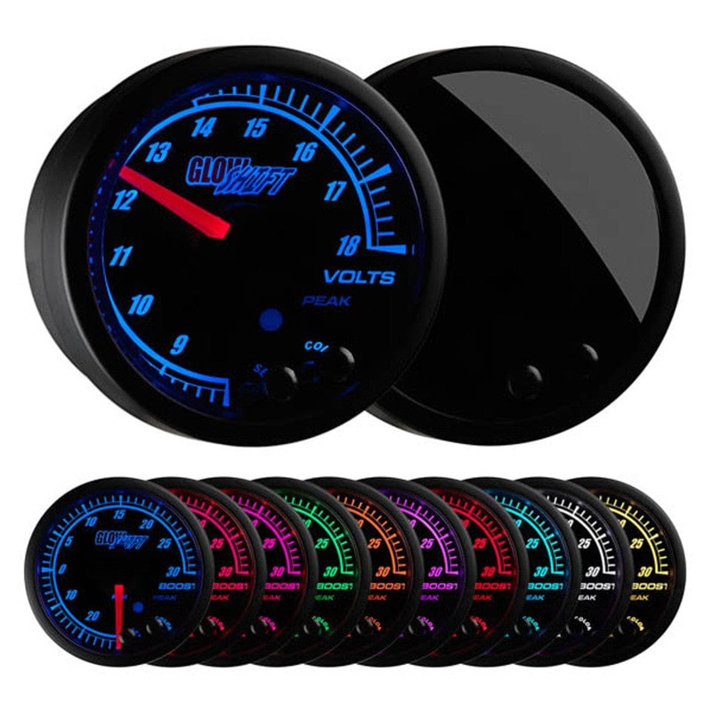 GlowShift Gauges Elite 10 Color Volt Gauge