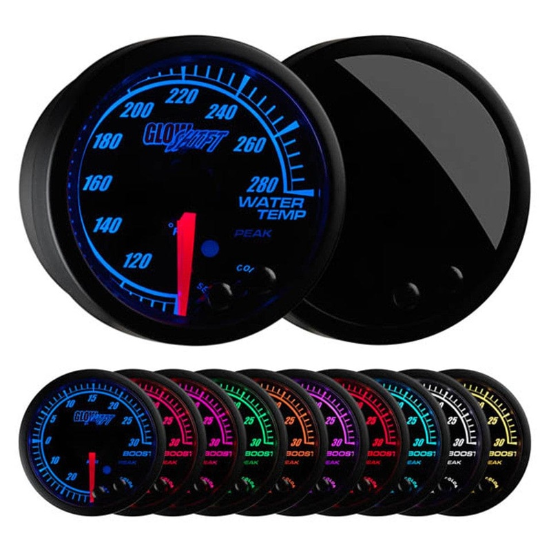 GlowShift Gauges Elite 10 Color Water Temperature Gauge