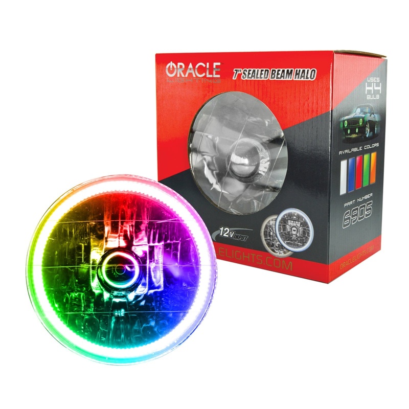 ORACLE Lighting Pre-Installed Lights 7 IN. Sealed Beam – ColorSHIFT Halo