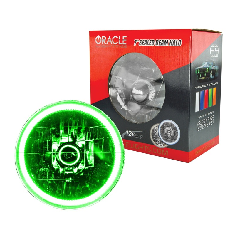 ORACLE Lighting Pre-Installed Lights 7 IN. Sealed Beam – Green Halo