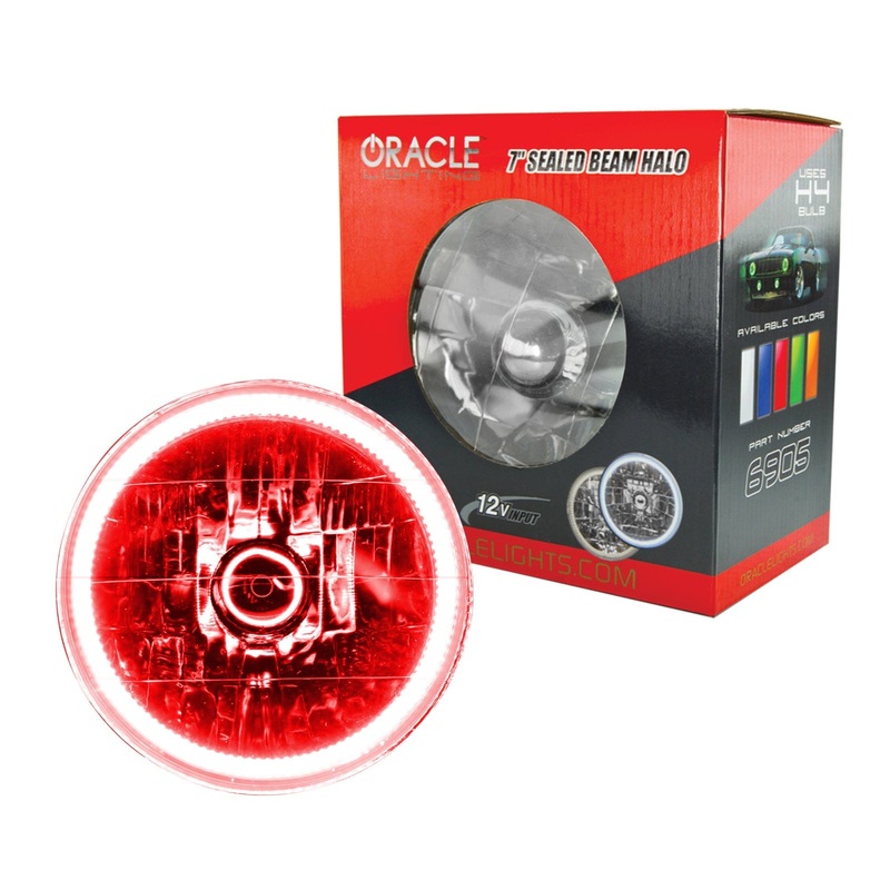 ORACLE Lighting Pre-Installed Lights 7 IN. Sealed Beam – Red Halo
