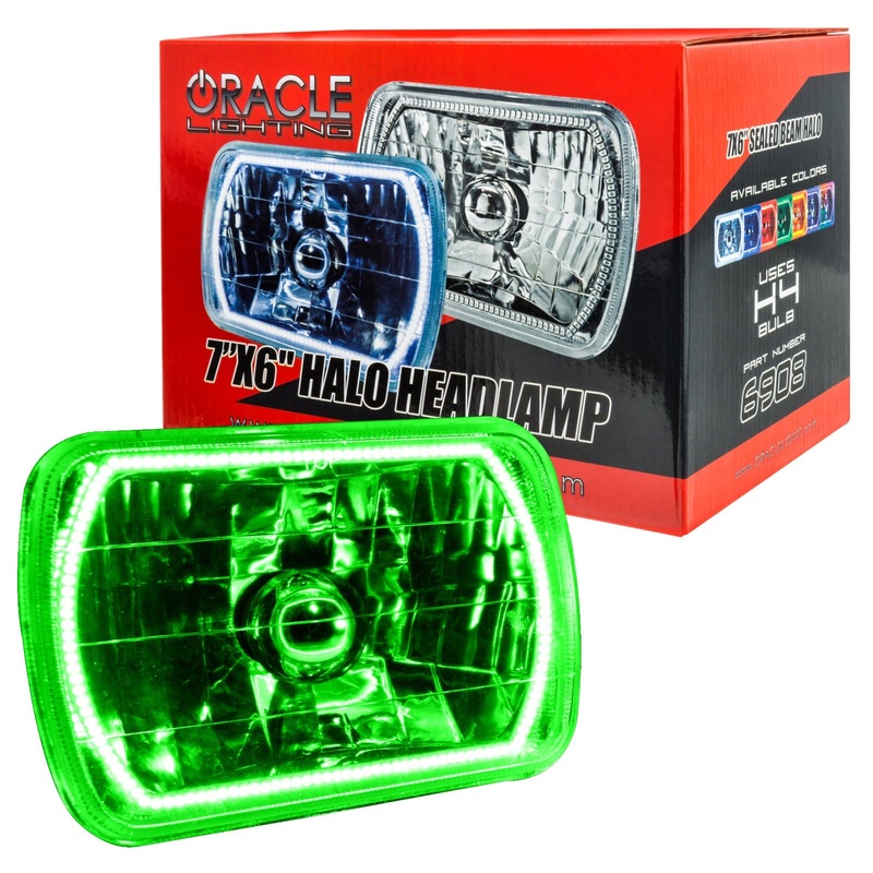 ORACLE Lighting Pre-Installed Lights 7×6 IN. Sealed Beam – Green Halo