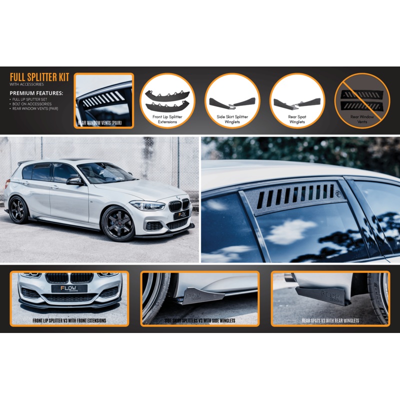 Flow Designs F20 LCI M135 / M140 Full Lip Splitter Set