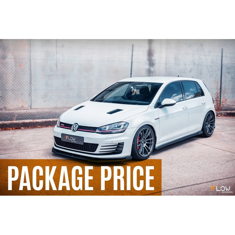 Flow Designs Mk7 Golf GTI Full Lip Splitter Set with Flow-Lock Rear Diffuser